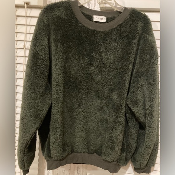 Ladies Size Large Cherish Pullover Green Thick Sweater With Pockets - Picture 8 of 16